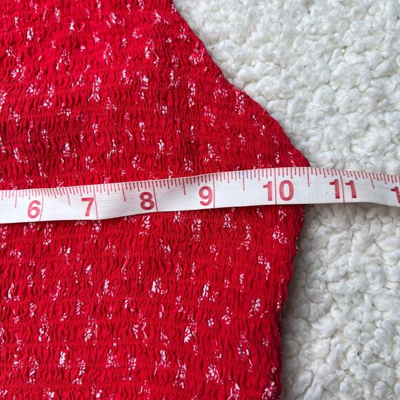 Forever 21 Red Print Crop Top Small - Picture 6 of 7